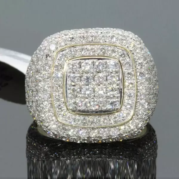 Handmade Iced Out Platform Men's Ring