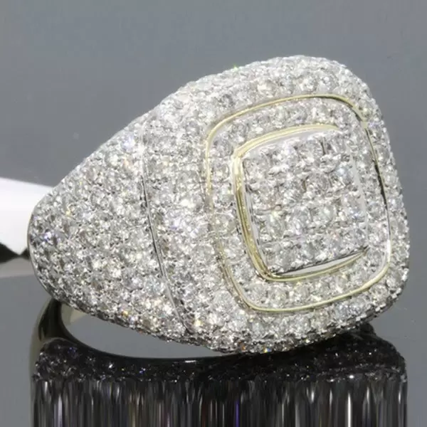 Handmade Iced Out Platform Men's Ring