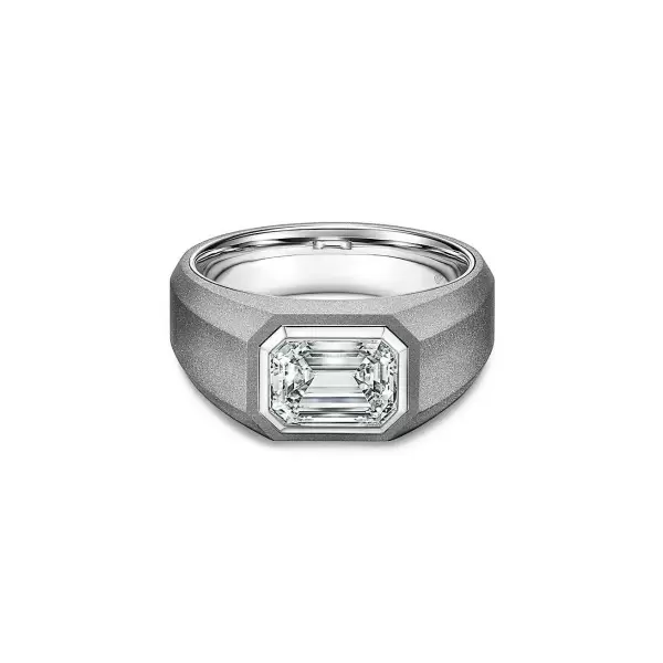 3.0ct Emerald Cut  Diamond Ring For Men
