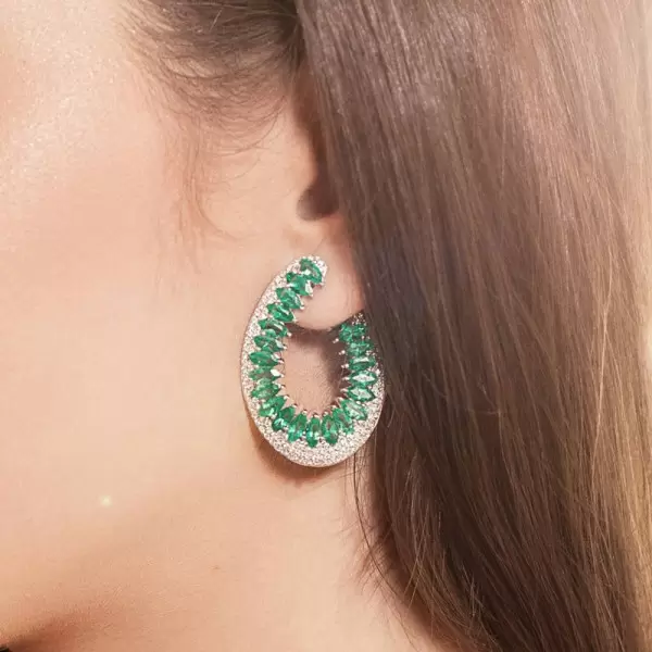12ctw Marquise Cut Nature Inspired Ruby Statement Earrings