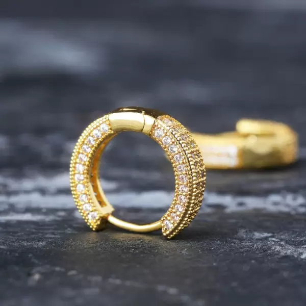Men Hip Hop Diamond Hoop Earrings