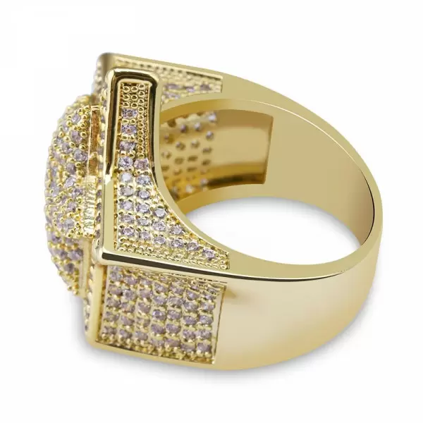 Men Hip Hop Iced Diamond Star Ring