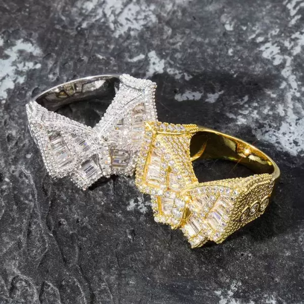 Men Hip Hop Iced Diamond Butterfly Ring