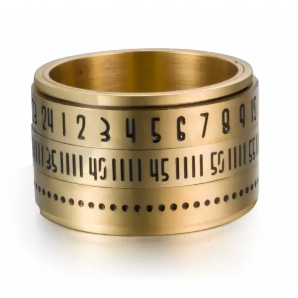Calendar Spinner Arabic Digital Titanium Steel Men's Ring Band