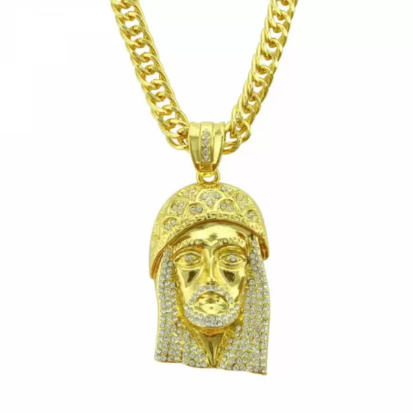 Men's Gold Jesus Necklace