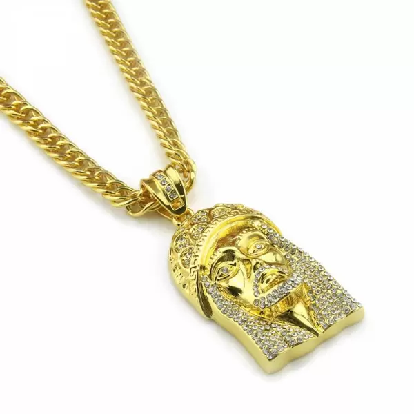 Men's Gold Jesus Necklace