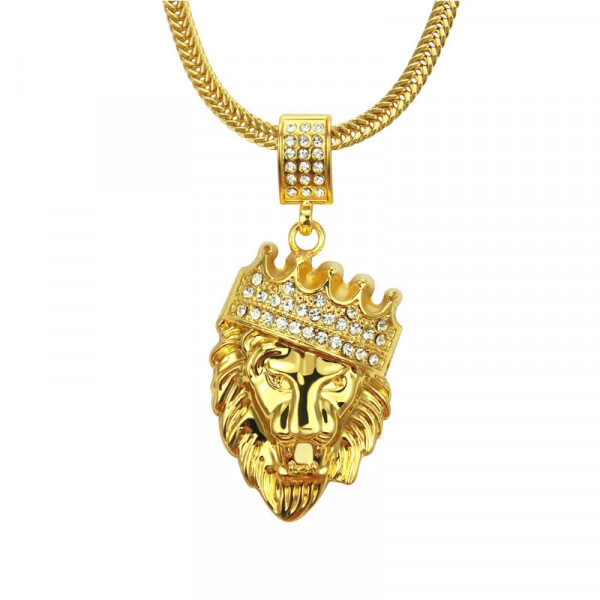Men's Gold Lion King Necklace
