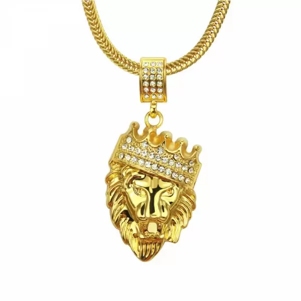 Men's Gold Lion King Necklace