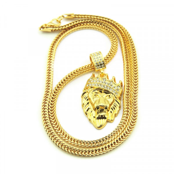 Men's Gold Lion King Necklace