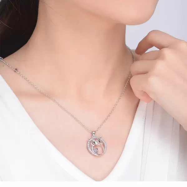 Handmade 925 Sterling Silver Owl Necklace