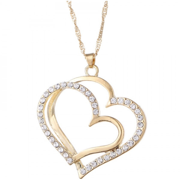 Handmade Interlocking Hearts Pendant Sterling Silver Necklace