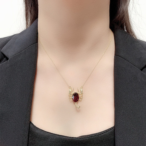 Halloween Gift 2ct Scorpion Pendant Necklace in Sterling Silver