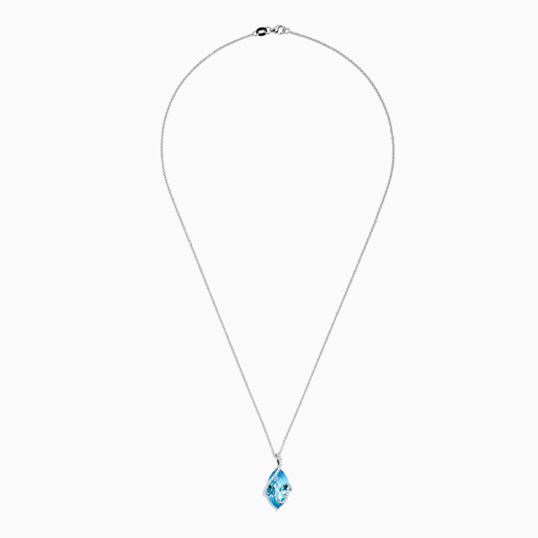5.5ct Marquise Cut Aquamarine Pendant Necklace 