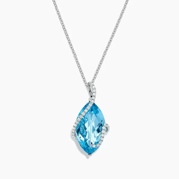 5.5ct Marquise Cut Aquamarine Pendant Necklace 