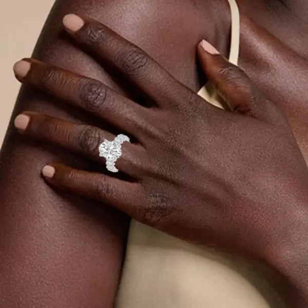 6ct Oval Cut White Sapphire Classic Engagement Ring