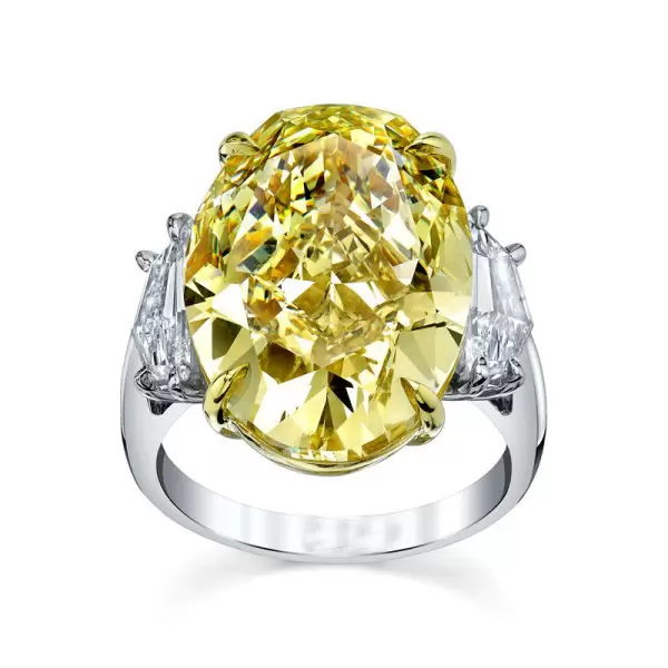 7ct Three-stone Yellow Sapphire Engagement Ring