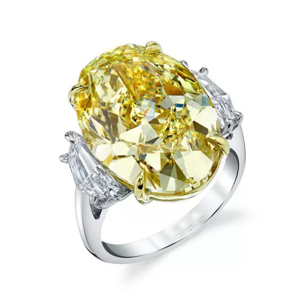7ct Three-stone Yellow Sapphire Engagement Ring