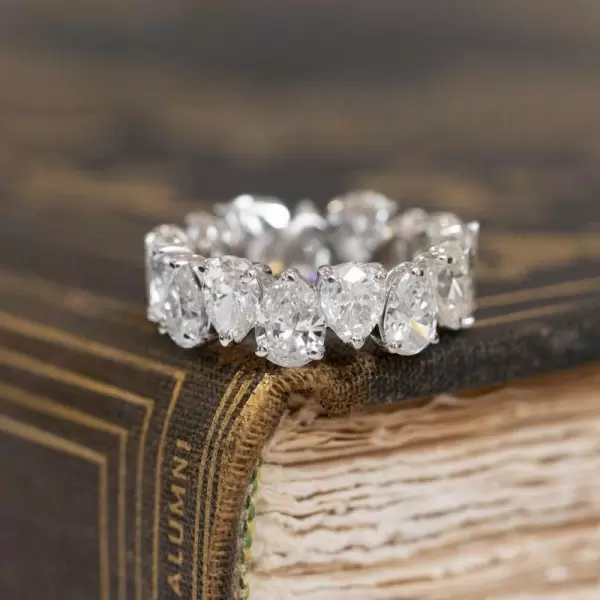 Pear Cut White Sapphire Dainty Eternity Band