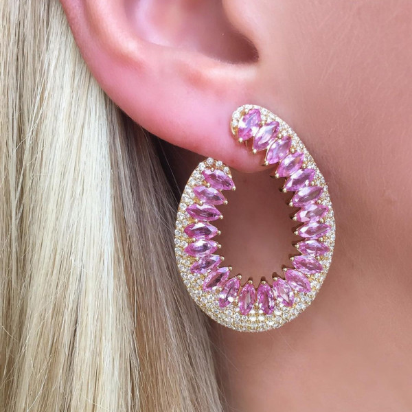12ctw Marquise Cut Nature Inspired Ruby Statement Earrings