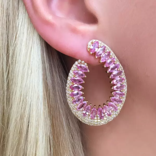 12ctw Marquise Cut Nature Inspired Ruby Statement Earrings