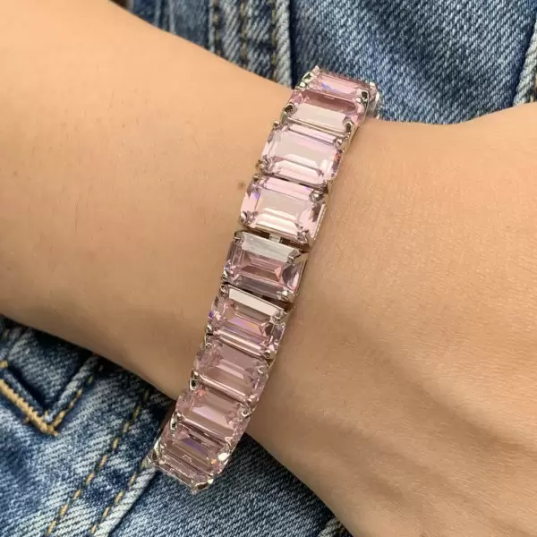 50ctw Emerald Cut Unisex Tennis Bracelet
