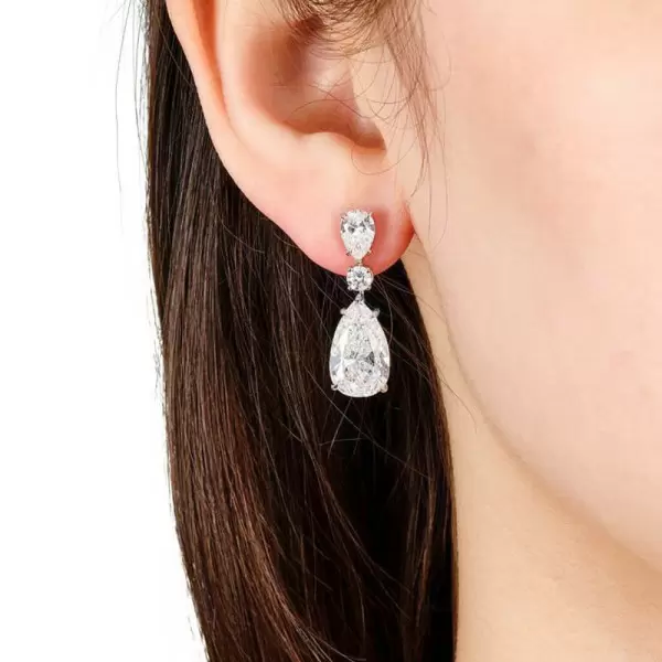 White sapphire dangle earrings hot sale