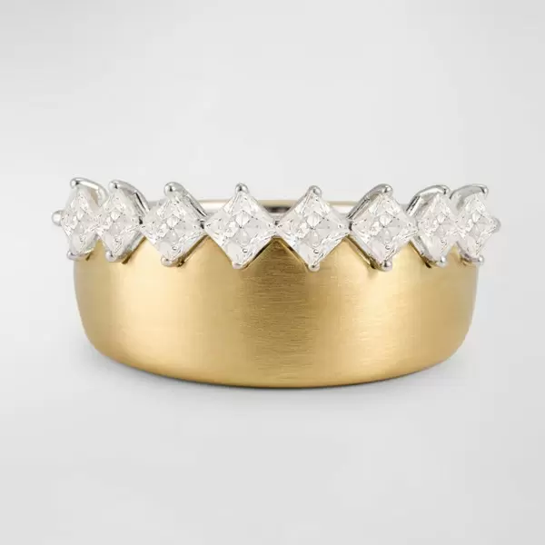 3ctw Princess Cut Matte Modern Wedding Band