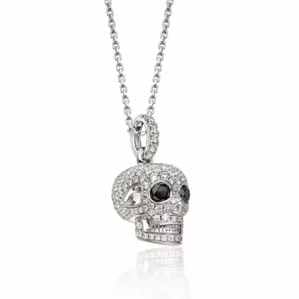 Skull Pendant Necklace in Sterling Silver