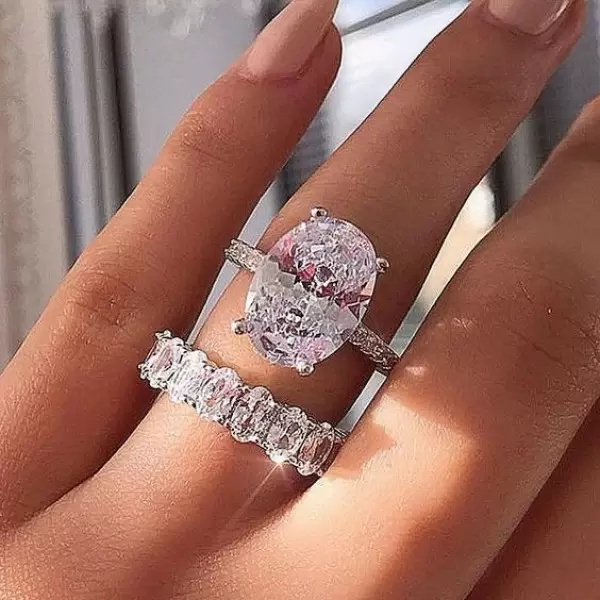 Handmade 5 Ct Oval Cut Lab-created Engagement Ring