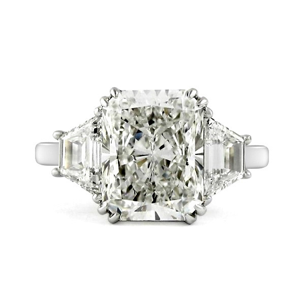 5ct Radiant Cut White Sapphire Engagement Ring