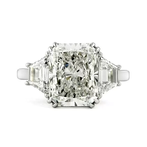 5ct Radiant Cut White Sapphire Engagement Ring