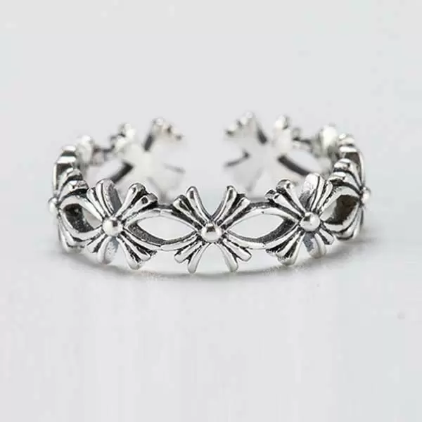 925 Sterling Silver Handmade Plum Blossom Shape Adjustable Ring