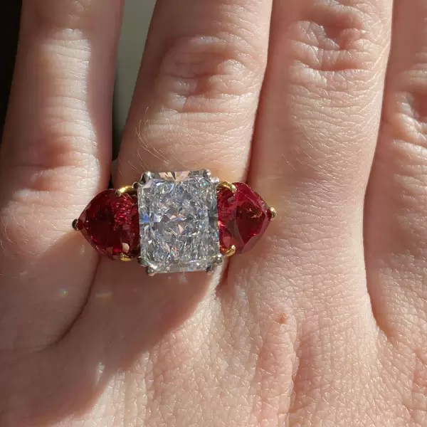 6.8ct Radiant Cut White Sapphire Engagement Ring