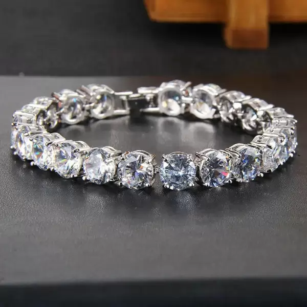 36ctw Round Cut White Sapphire Classic Tennis Bracelet