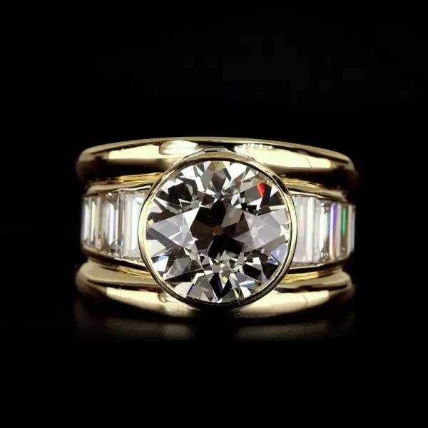 16mm Width 5ct Round Cut White Sapphire Bold Cocktail Ring