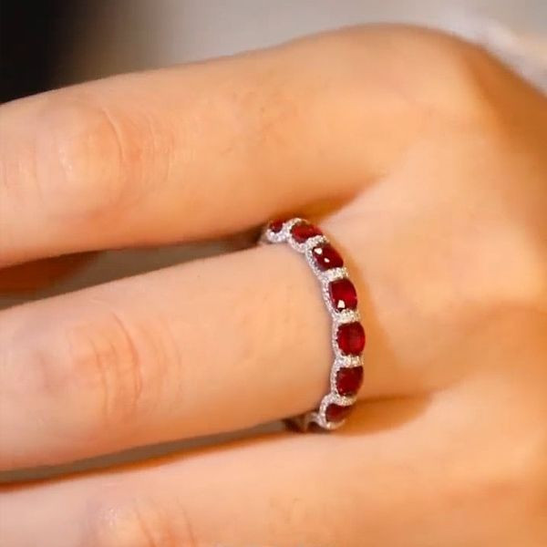 2.25ct Oval Cut Ruby Eternity Band