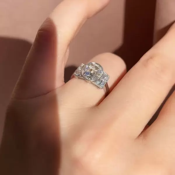 2.5ct Oval Cut White Sapphire Engagement Ring