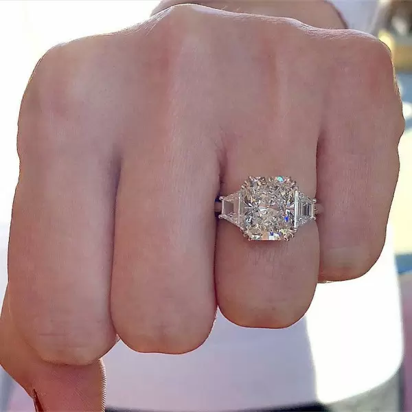 5ct Radiant Cut White Sapphire Engagement Ring