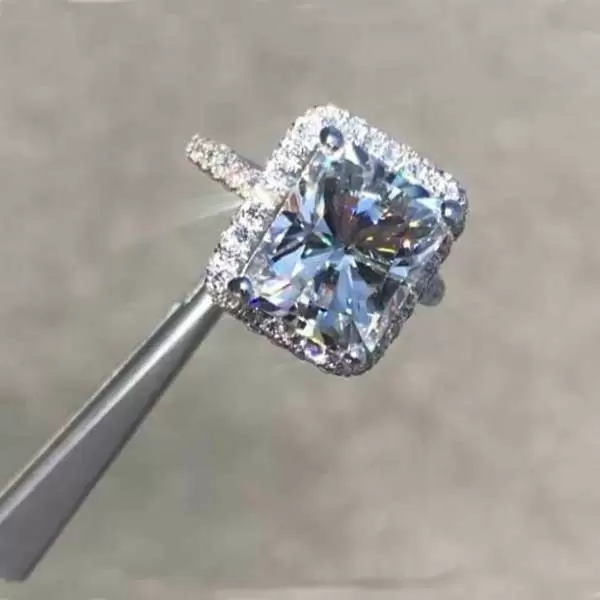 5ct Radiant Cut White Sapphire Engagement Ring
