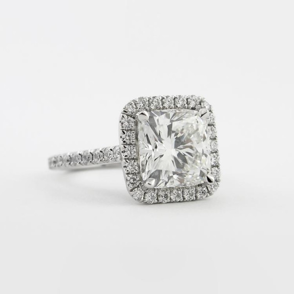 Handmade 4 Ct Cushion Cut Sterling Silver Engagement Ring