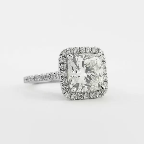 Handmade 4 Ct Cushion Cut Sterling Silver Engagement Ring