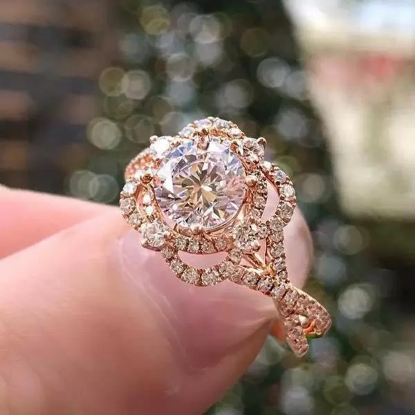 Handmade Vintage 2 Ct Round Cut Engagement Ring