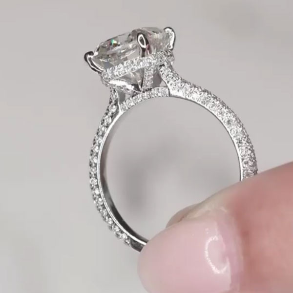 Handmade 3 Ct Cushion Cut Engagement Ring