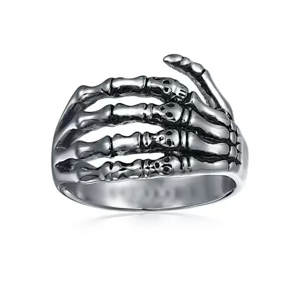  Punk Rocker Skelton Hand Wrap Band Ring 