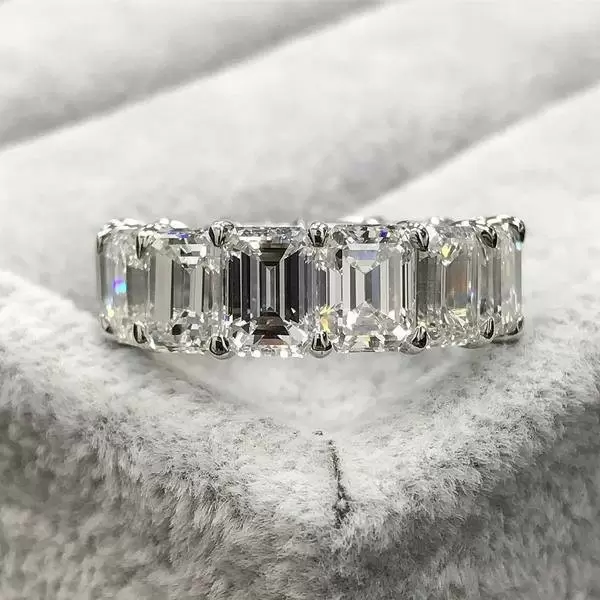 5ct Cushion Cut White Sapphire 2pcs Bridal Set