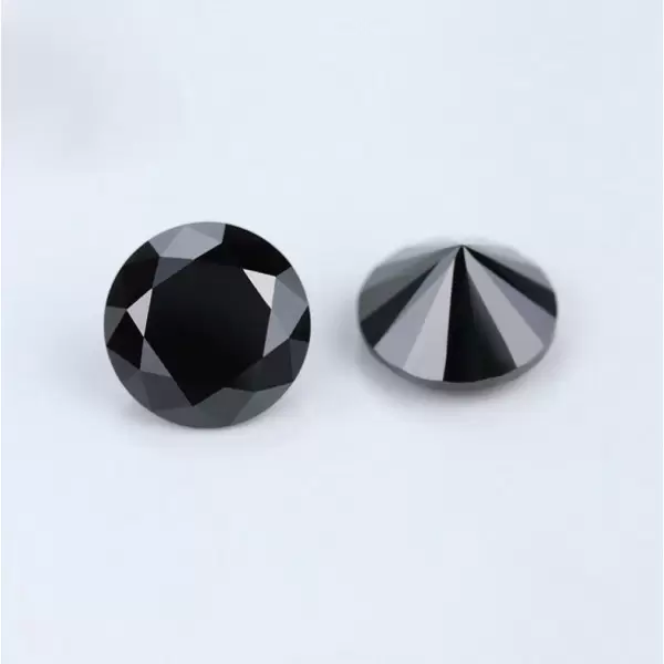 SayaBling Black Color Round Cut 5A Lab-Created Gemtone