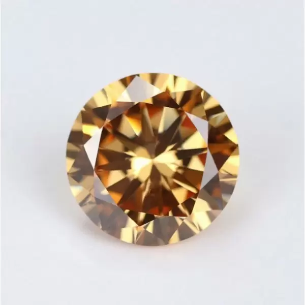 SayaBling Round Champagne Color 5A Lab-Created Gemstone