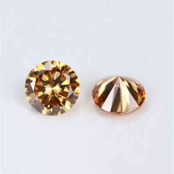 SayaBling Round Champagne Color 5A Lab-Created Gemstone