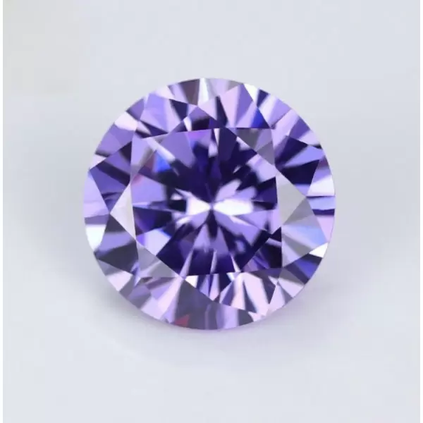 SayaBling Light Purple Round Cut 5A Lab-Created Gemstone