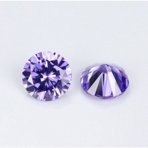 SayaBling Light Purple Round Cut 5A Lab-Created Gemstone